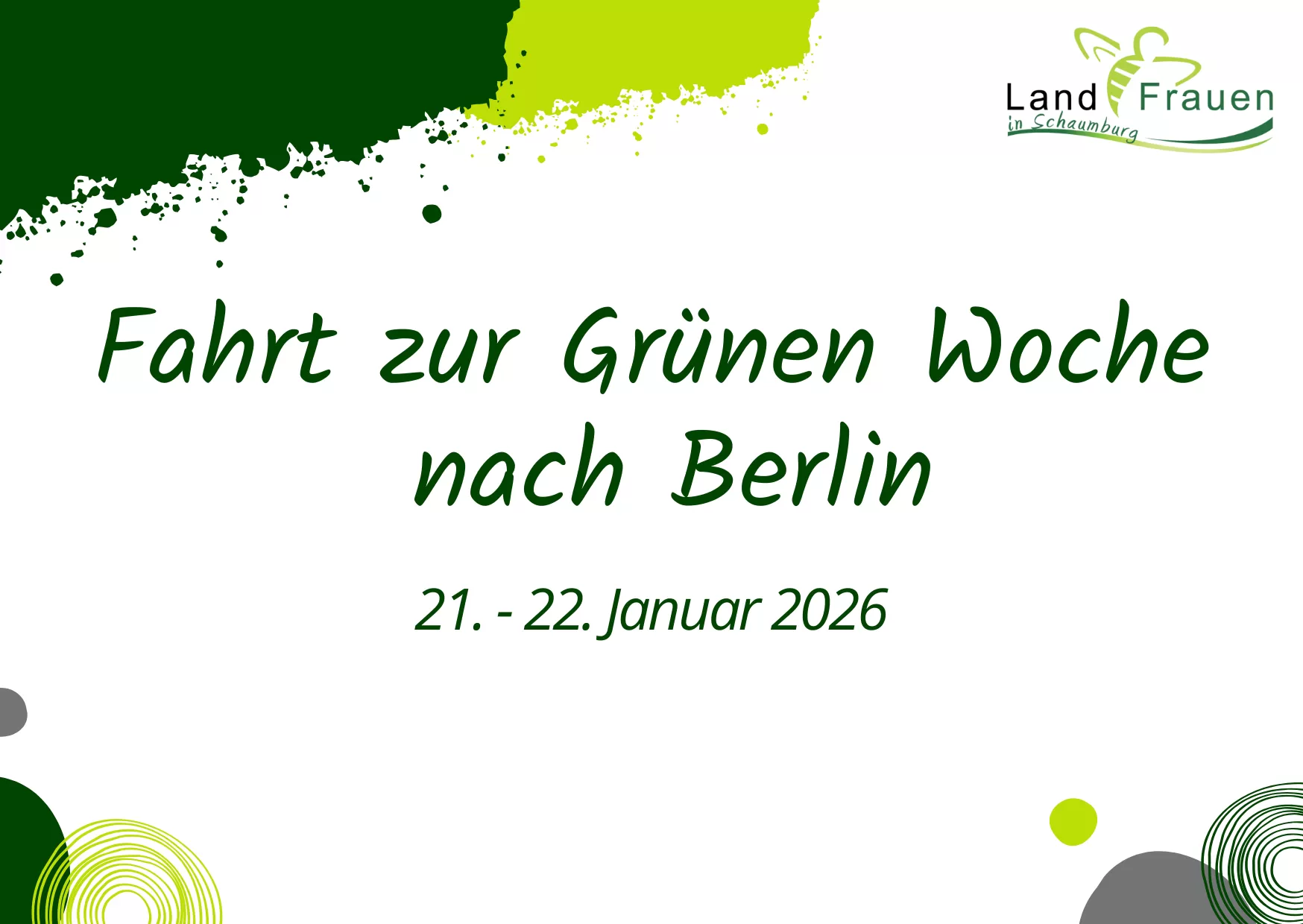 21.01. – 22.01.2026: Fahrt zur Grünen Woche nach Berlin